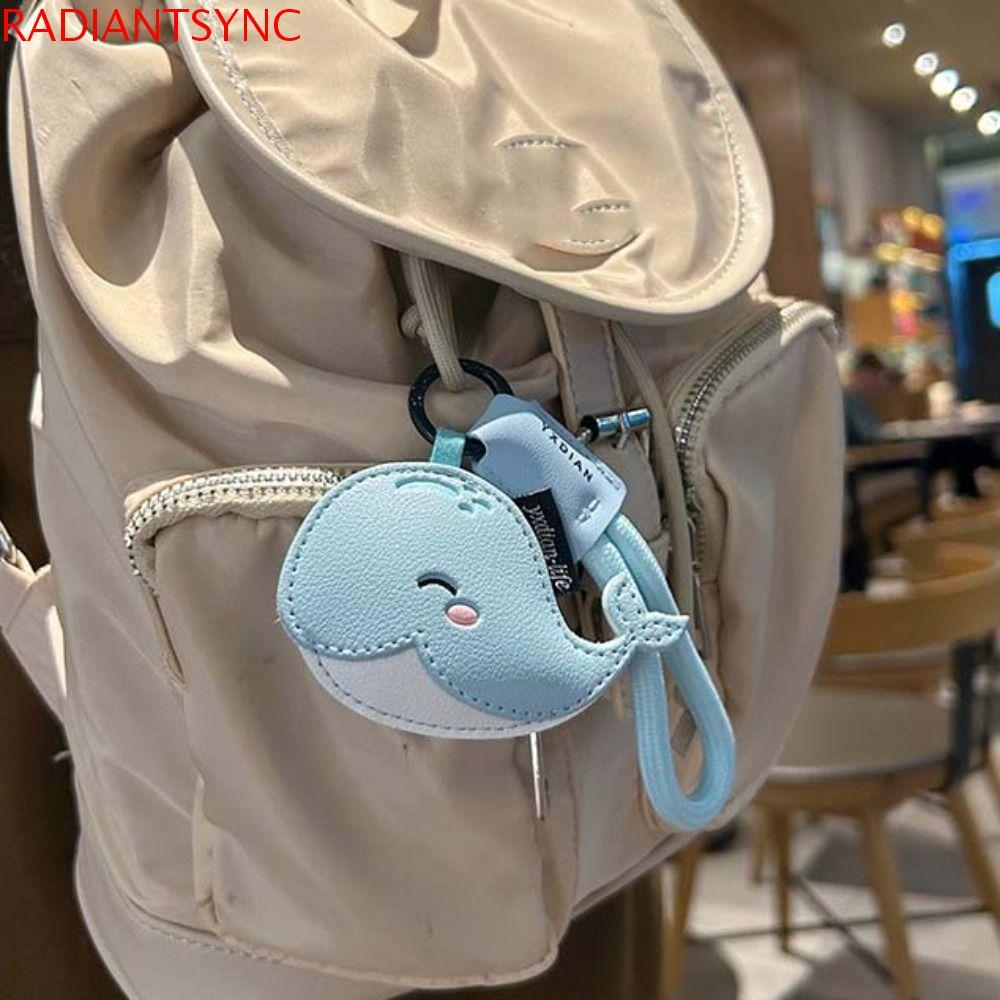 Móc khóa cá heo RADIANTSYNC, Mặt dây chuyền cá heo động vật đại dương cá voi, Túi da PU Kawaii Charm