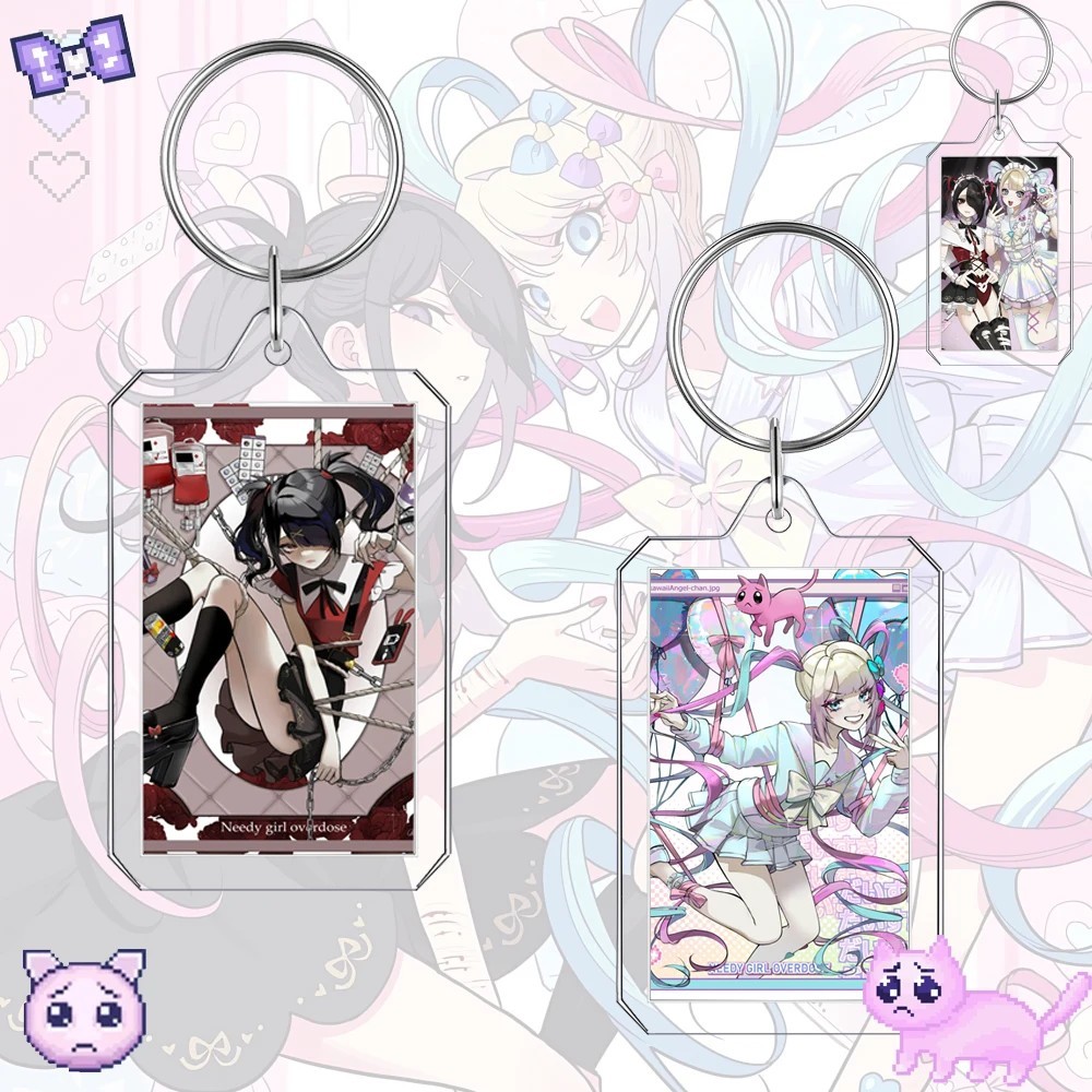Móc khóa Needy Girl Overdose Needy Streamer Overload Acrylic Kangel Ame-chan phụ kiện trang trí balo