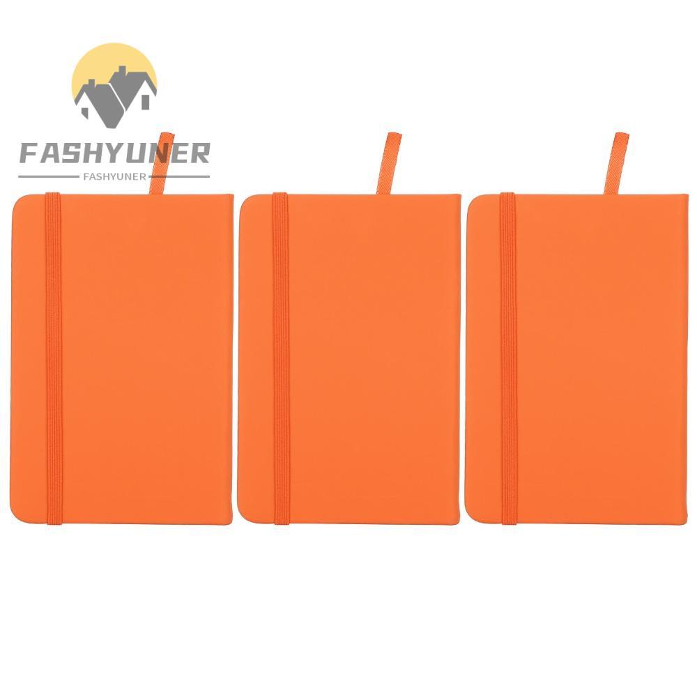 FASHYUNER 3 Chiếc Notebook, Bìa Cứng Notepad Nhiều Màu Sắc, Dây Đàn Hồi Di Động Da PU A6 Tạp Chí Sử 