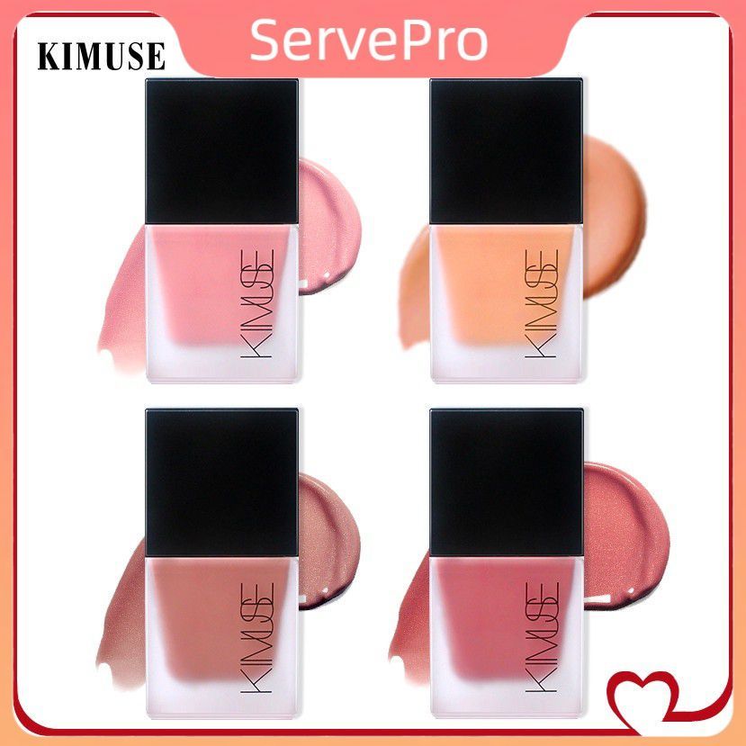 【Giảm giá】 ❤KIMUSE❤ Phấn má hồng dạng lỏng 4 màu mới, lấp lánh tự nhiên, chống thấm nước, lâu trôi, 