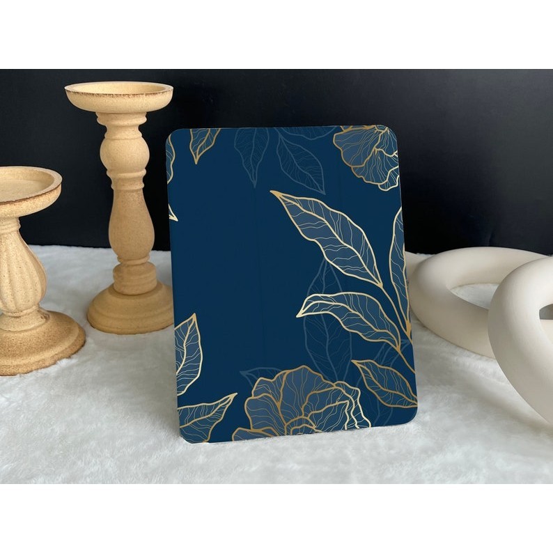 Ốp lưng iPad Royal Blue Leaves, iPad Air 5 2022 iPad Pro 12.9 '' 2021 iPad Mini 6 ốp lưng iPad 9.7 "