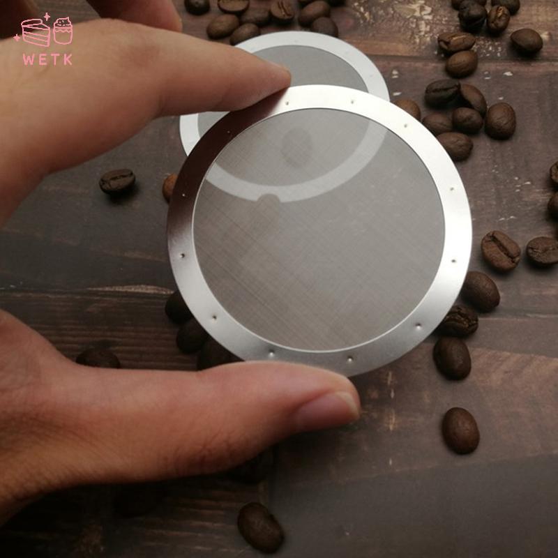 [WETK] 2 Bộ Lọc Máy Pha Cà Phê Aeropress Đĩa Thép Không Gỉ Kim Loại Siêu Lọc Cho Máy Pha Cà Phê Aero