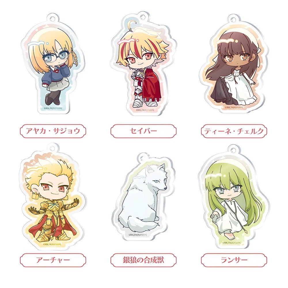 Móc khóa Anime Fate/Strange Fake Mica Acrylic trong suốt hình Saber Archer Enkidu Ayaka phụ kiện tra