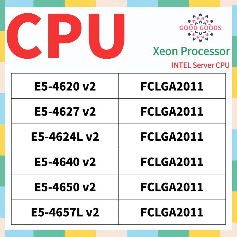 E5-4620v2 E5-4627v2 E5-4624Lv2 E5-4640v2 E5-4650v2 E5-4657Lv2 INTEL Xeon CPU máy chủ LGA2011