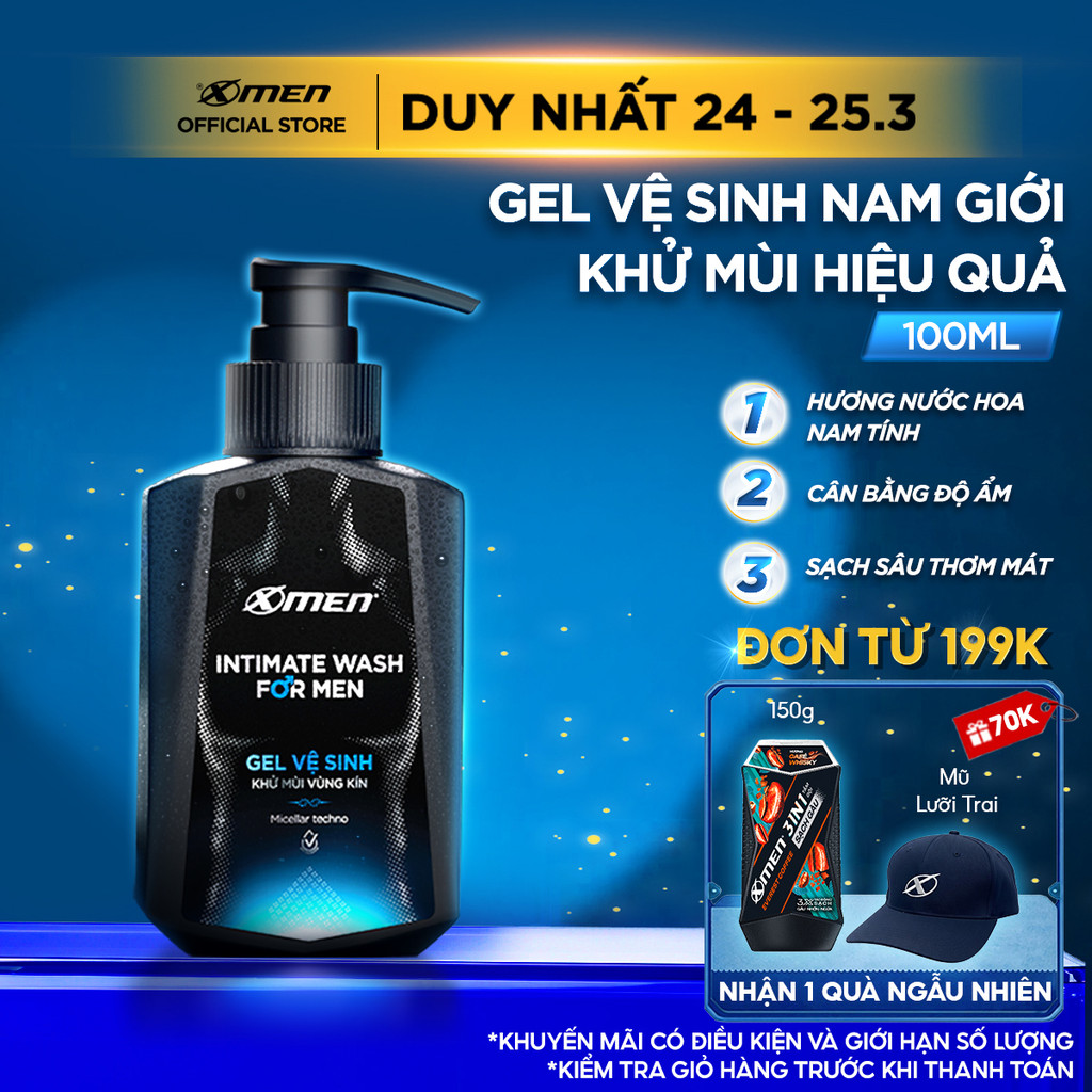 Gel vệ sinh nam giới Xmen 100ml - Intimate Wash for Men hương nước hoa Pháp sang trọng
