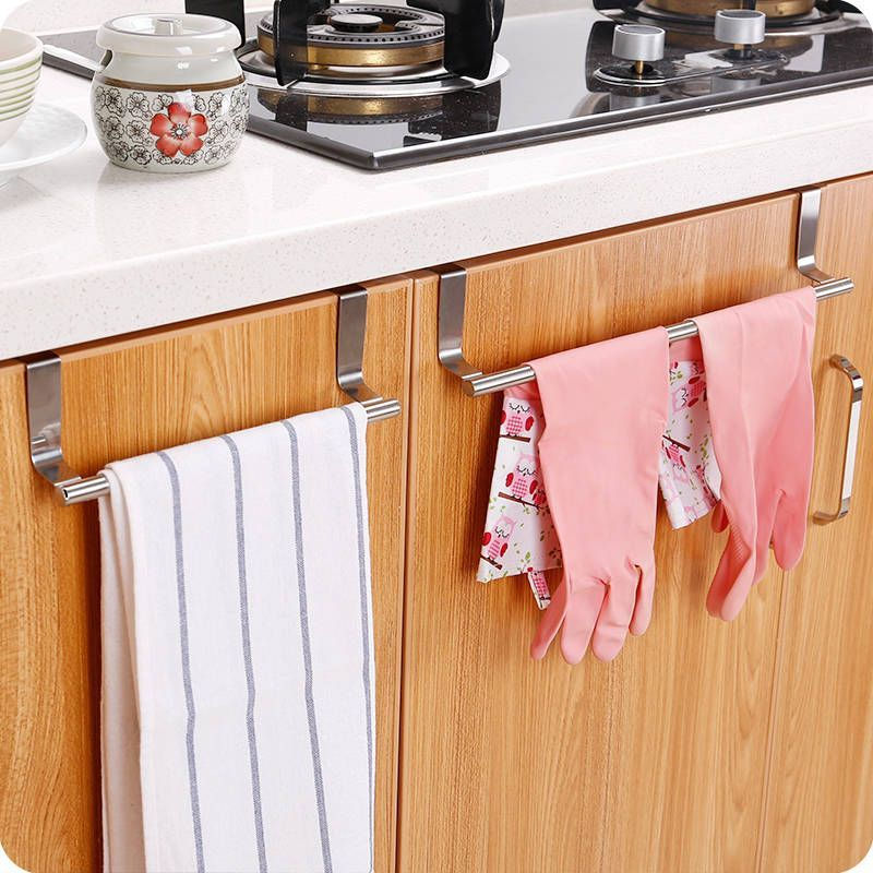 New Product#Stainless steel towel rack for bathroom cabinet doors, hanging rag rack, kitchen towel b