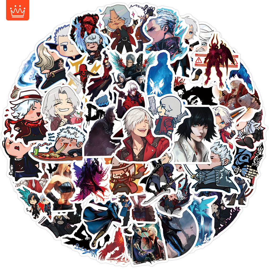 J· Bộ Sticker Devil May Cry Hình Dán Chống Nước Nhãn Dán Tem Dán Graffiti Trò Chơi Điện Tử Cho Trẻ, 