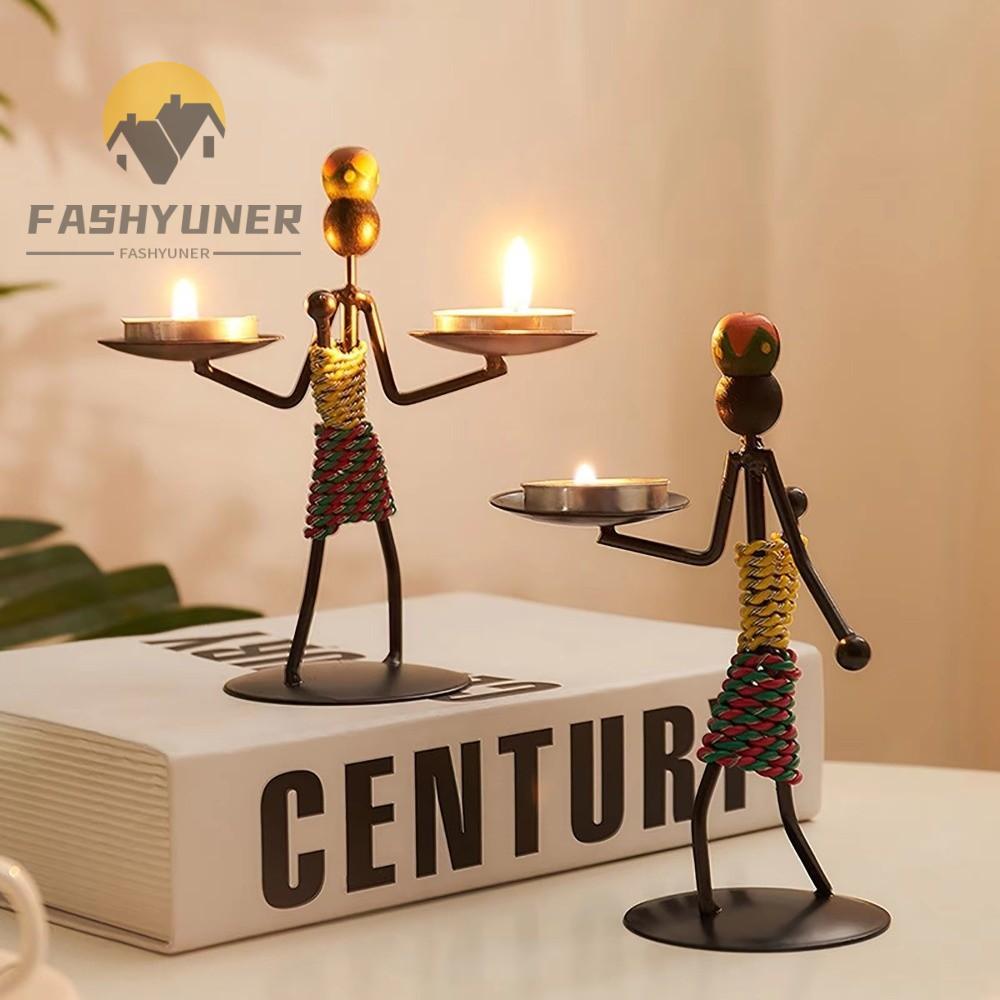 FASHYUNER 1 Chân Nến, Kim Loại Knick-knack Đạo Cụ Chân Nến, Sáng Tạo Handmade Sắt Lãng Mạn Đèn Nến T