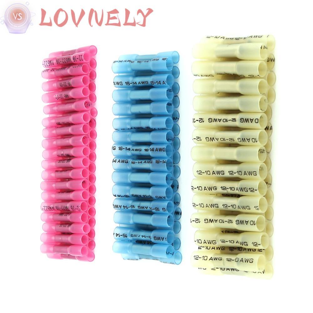 Đầu nối dây co nhiệt LOVNELY 300 chiếc, Đầu nối mông 22-16AWG / 16-14AWG / 12-10 AWG, Bộ sắp xếp kết