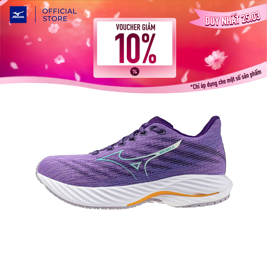 Giày Chạy Bộ Nữ Mizuno Wave Rider 28 D - Tím - J1GD240673