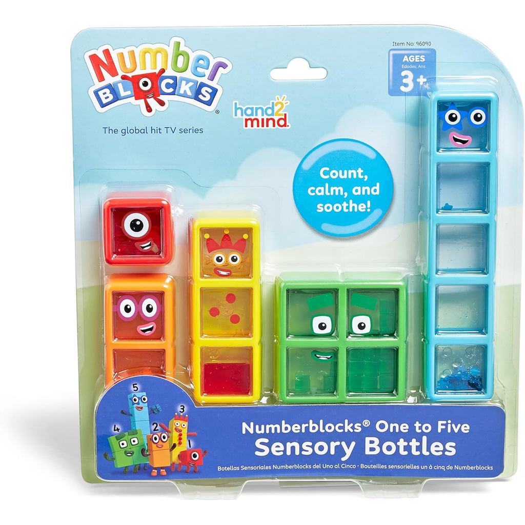 Hand2mind Numberblocks Một đến Năm Chai giác quan, Số dành cho trẻ mới biết đi, Đồ chơi đếm, Đồ chơi