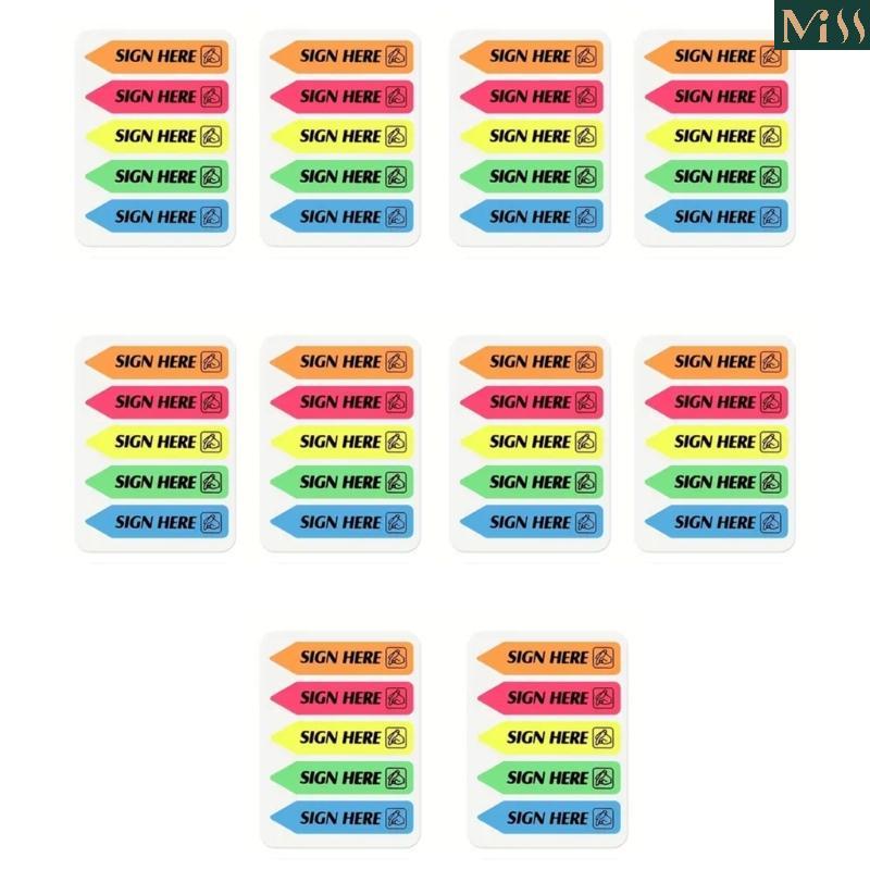 Miss * Sign Here Tabs for Office School Annnotating Books Reading Easy to Post Sign Here Sticker Fil