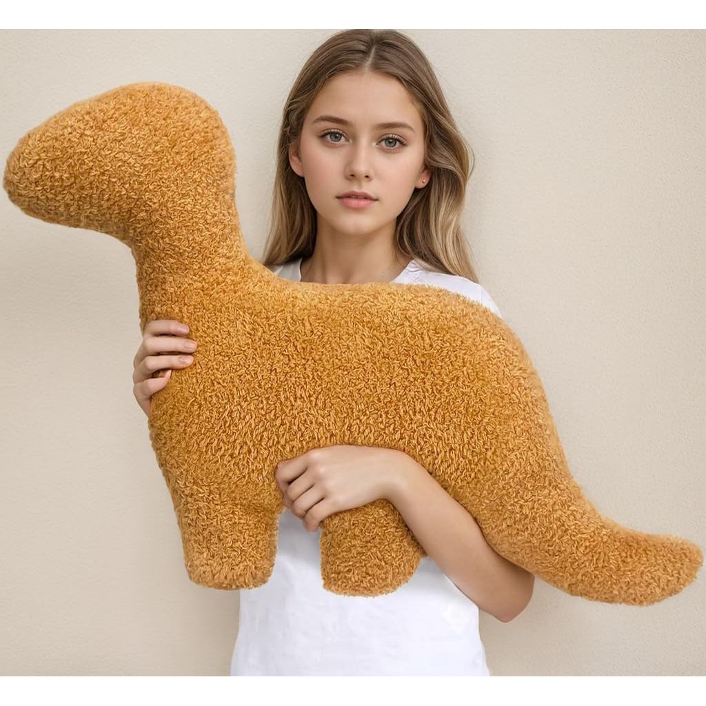 Gối Dino Nugget Lớn 24 inch, Gối Tanystropheus Dino Gà Nugget Lớn Thú Nhồi Bông Đồ Chơi Sang Trọng, 