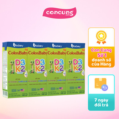 Sữa Uống Dinh Dưỡng Colosbaby Gold D3K2 180ml (lốc 4 hộp)