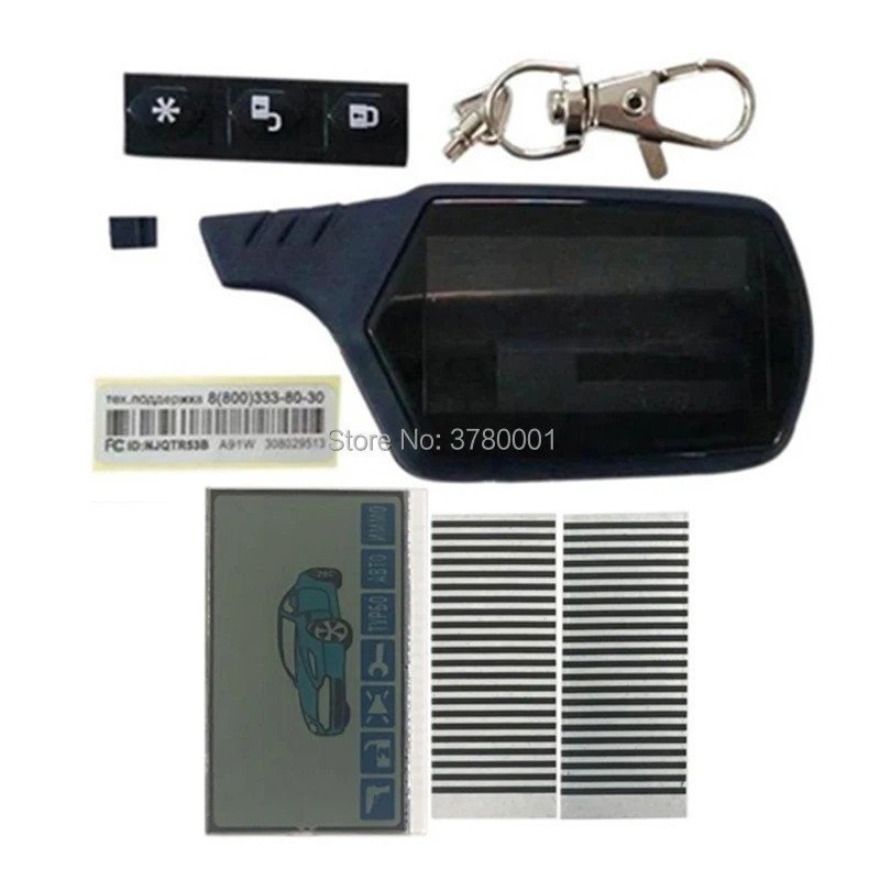 Màn hình LCD A61 Giấy ngựa vằn + Móc khóa Thân xe cho báo động xe hai chiều Starline A61 LCD Điều kh