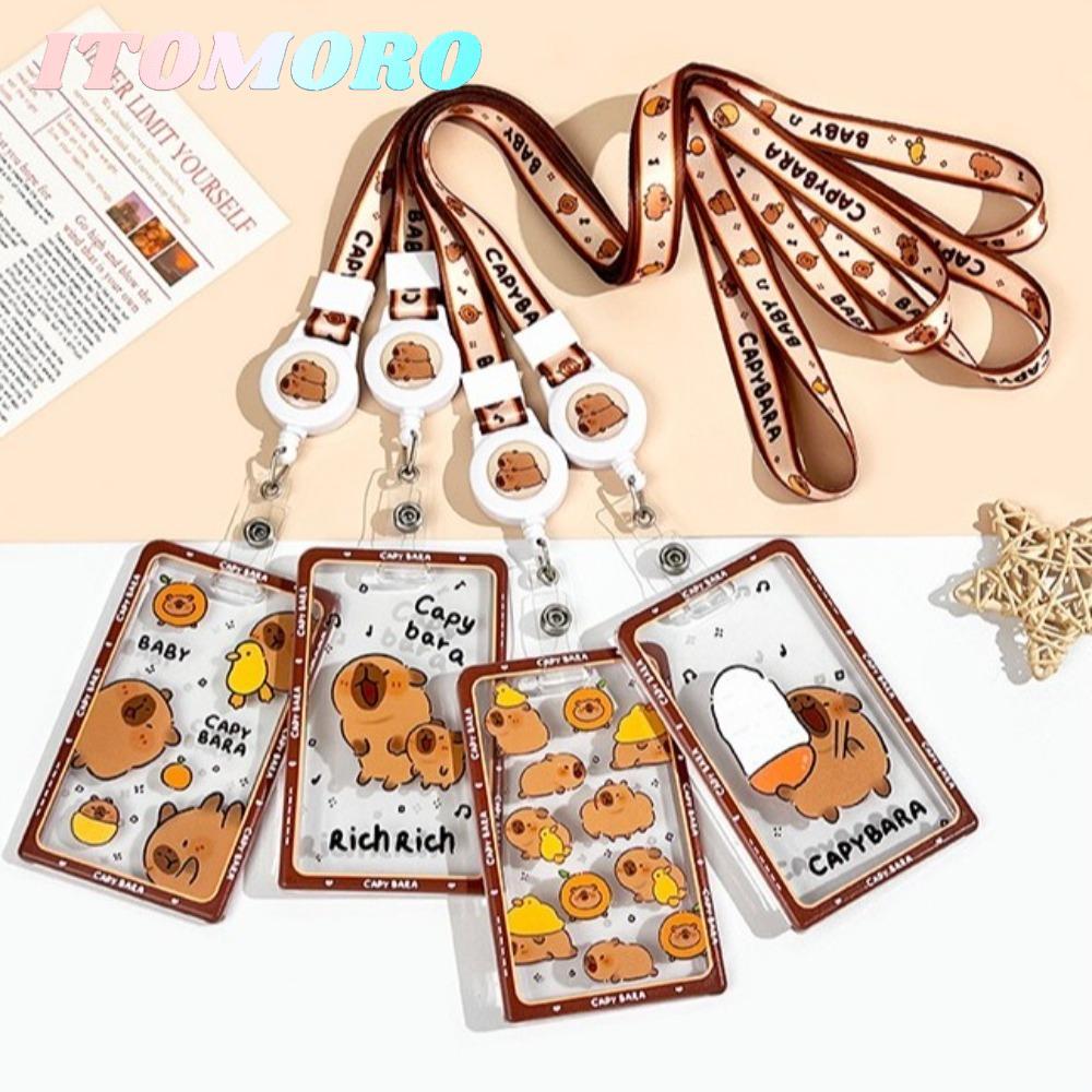 ITOMARO Idol Card Collect Organizer, Capybara hoạt hình có dây buộc Photocard Holder, Móc khóa thời 