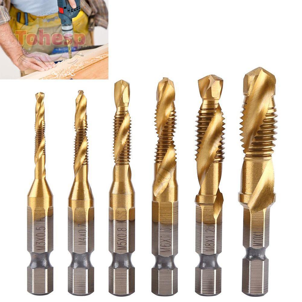 TOHESP Hex Shank HSS Tap Drill Bits Dụng cụ cầm tay Dụng cụ khoan Shank Tap Drill Bits