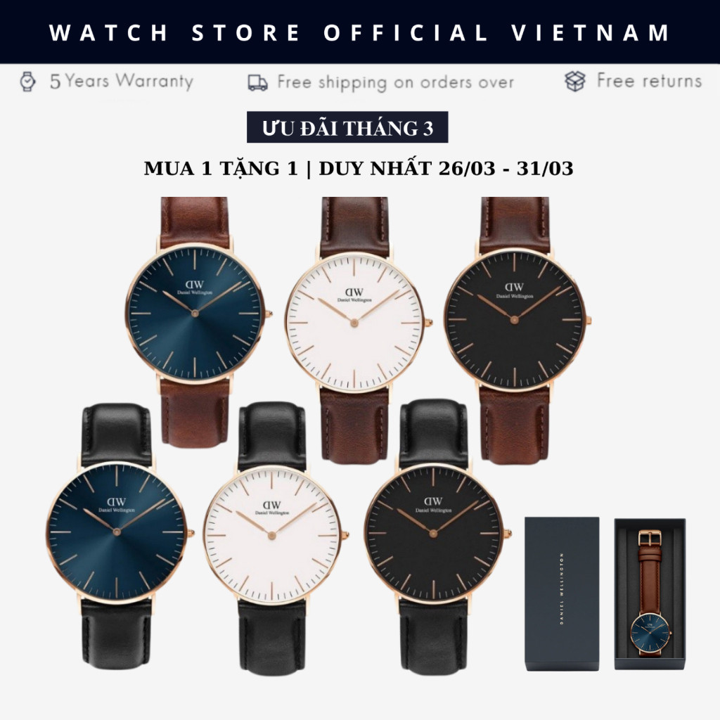 [Chính Hãng] Đồng Hồ Nam Dây Da Daniel  Classic Sheffield Silver Black Size 40mm Chinh Hãng