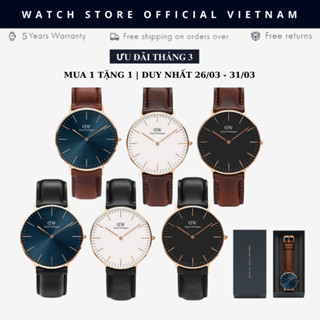 [Chính Hãng] Đồng Hồ Nam Dây Da Daniel  Classic Sheffield Silver Black Size 40mm Chinh Hãng