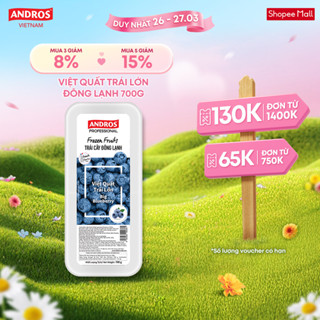 Việt Quất Trái Lớn Đông Lạnh - Không chất bảo quản - Trái cây đông lạnh ANDROS IQF - 700g - [Chỉ giao HCM]