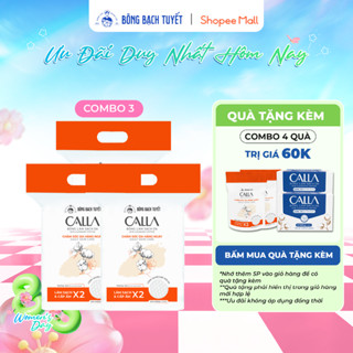 [MỚI - TÚI ZIP] Combo 3 Bông tẩy trang làm sạch da Bông Bạch Tuyết Calla tròn 3D 200 miếng/gói