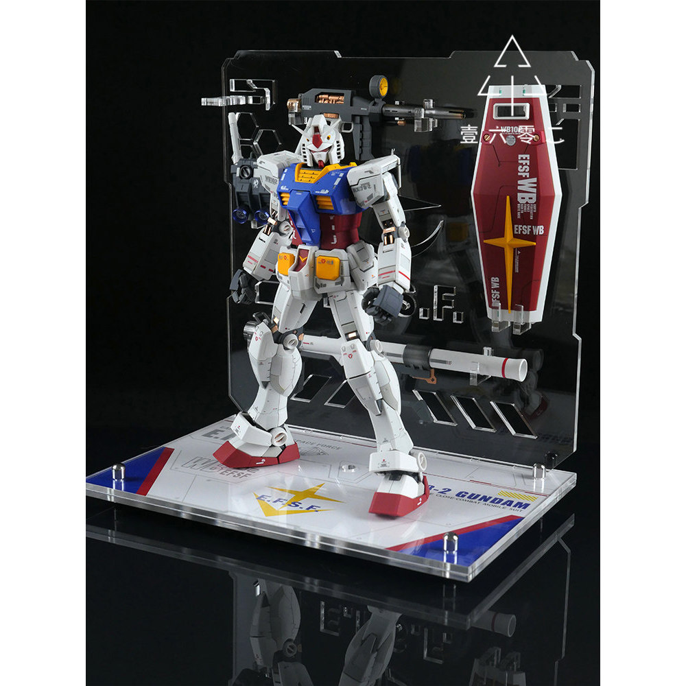 RX-78-2 RG 2.0 / MG 3.0 acrylic đứng mô hình nền tảng BASE ACTION-Gundam Đế trưng bày vũ khí