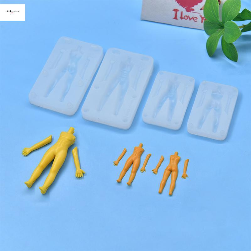 Lớn 1 Bộ Đất Sét Polymer Nam Búp Bê Cơ Thể Torso Khuôn Silicon Fondant / Nhựa Đất Sét DIY Búp Bê Điê