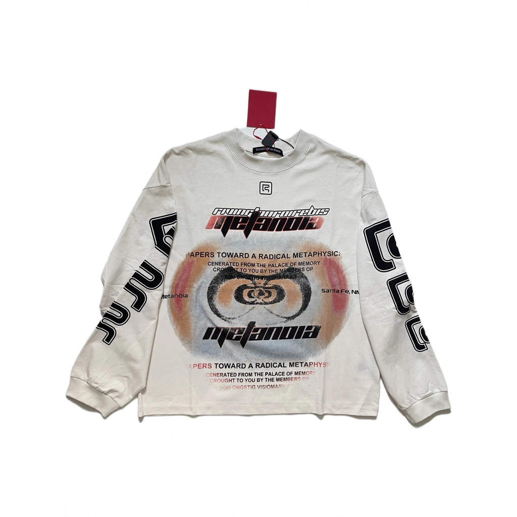 4QZK RRR123Street Retro Vintage Heavyweight Long Sleeve Washed Vintage Base Shirt T T-shirt Men and 