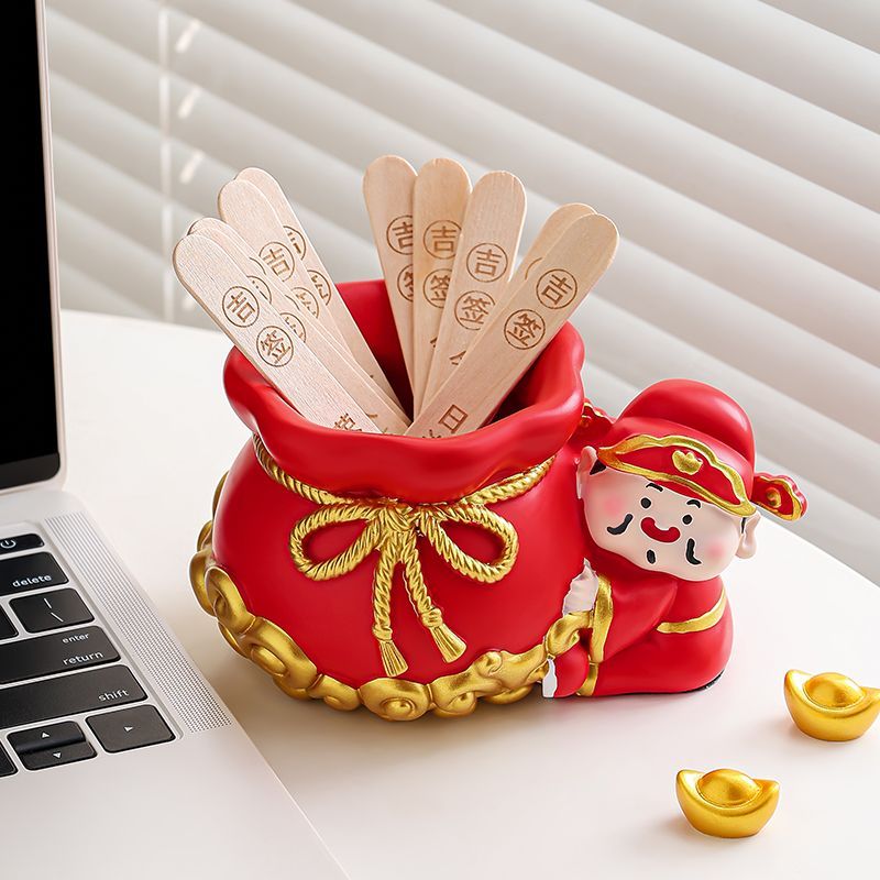 God of Wealth put on the sign, shake the sign jar, ask for the sign, decorate the shop, do business 