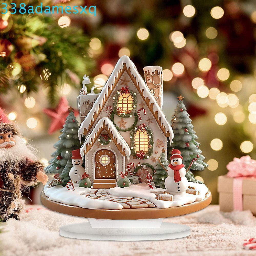 ADAMESXQB Giáng Sinh Nhà Tuyết Tượng, 2D Acrylic Xmas Magic House Hình Tượng, Đa Năng Chống Mài Mòn 