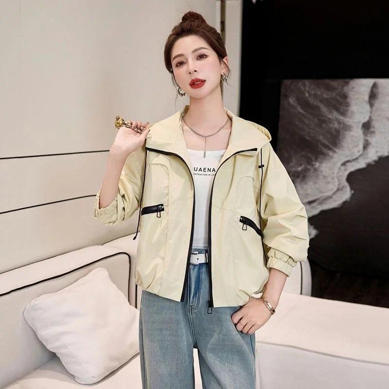 Áo khoác ngoài trời chống nước Petite dành cho nữ, kiểu parka ngắn, dáng rộng vừa vặn, phù hợp mặc h