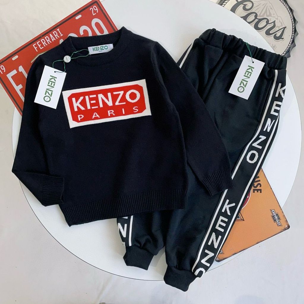 KENZO2256 Áo Len Trẻ Em Thu Đông Dệt Kim Áo Len Áo Len Quần