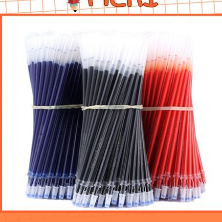 Combo 100 Ngòi Bút Gel Ruột Bút Gel 0,5mm 13cm Đủ Màu Đen Đỏ Xanh, Lắp Vừa Bút Gel Nắp Cài