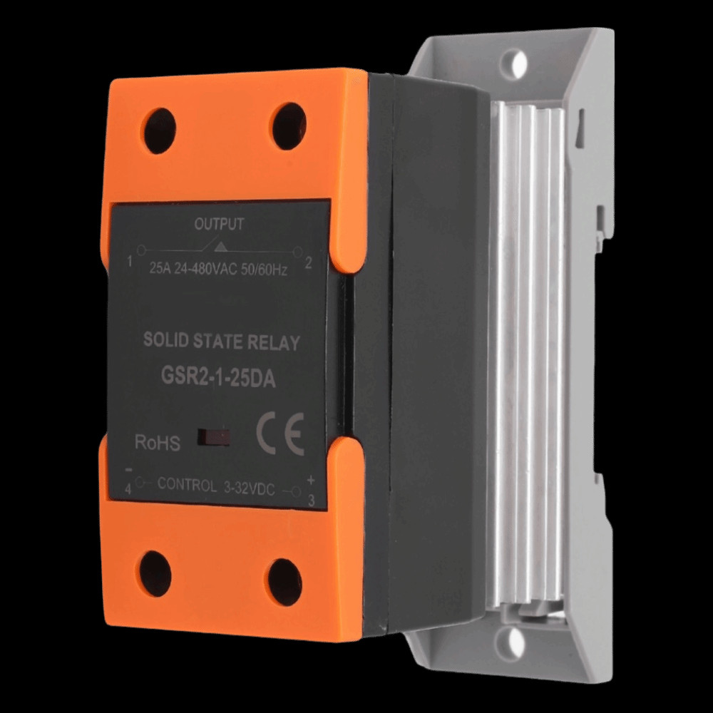 Rơle thể rắn YudhUI, có tản nhiệt GSR2-1-25DA DC sang AC SSR, Mạch điều khiển DC Đầu vào AC DC 3 ‐ 3