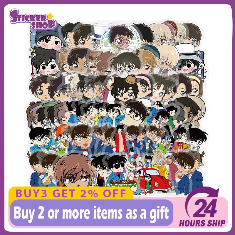 103 Chiếc Chibi Conan Anime Dán Trang Trí Máy Tính Chống Thấm Nước PET Miếng Dán Đồ Chơi Trẻ Em