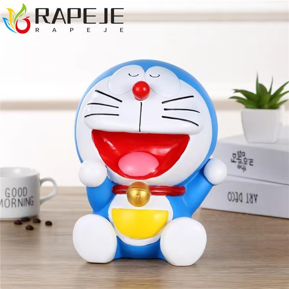RAPEJE Doremon Heo Đất, Tiết Kiệm Xe Tăng Hình Mẫu Hộp Tiền Đôrêmon, Đồ Trang Trí Để Bàn Hoạt Hình L
