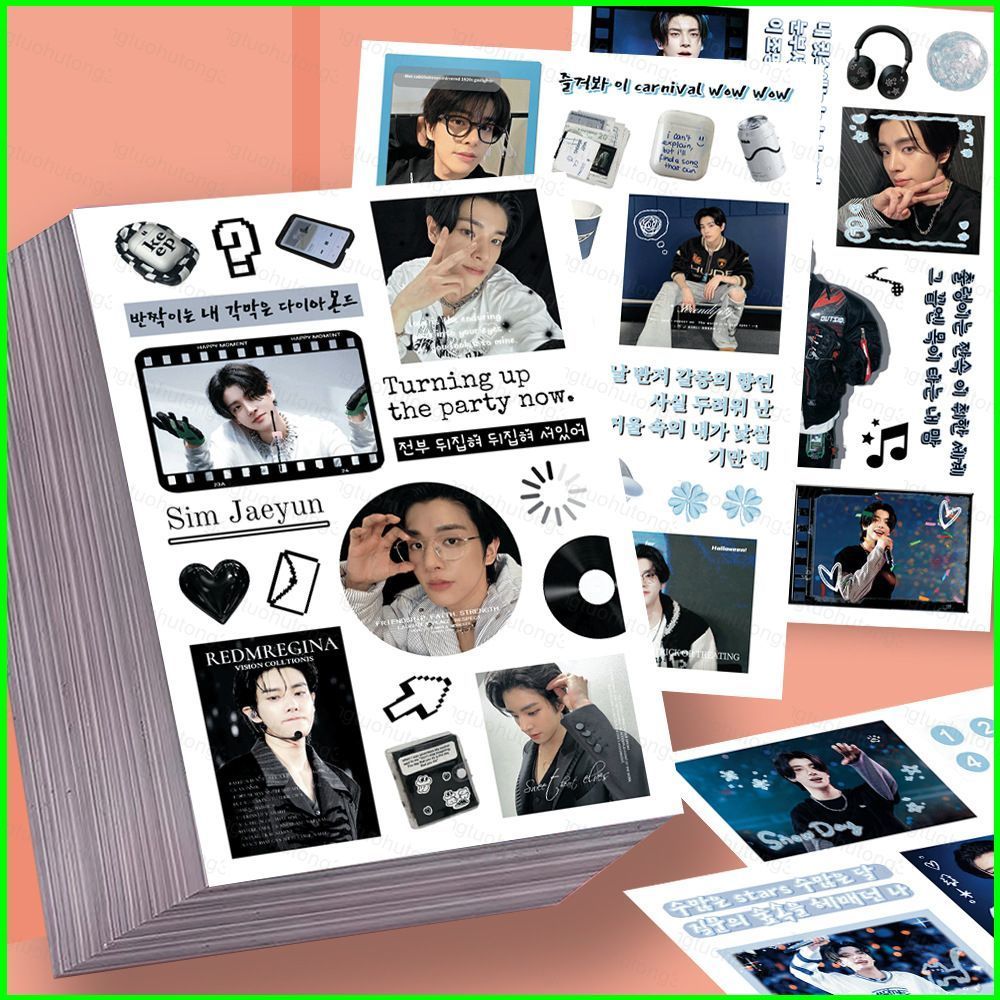 HT3 8 Tờ / bộ ENHYPEN JAKE Dán Jake Sim Graffiti Notebook Hành Lý Chống Thấm Nước Trang Trí TH3