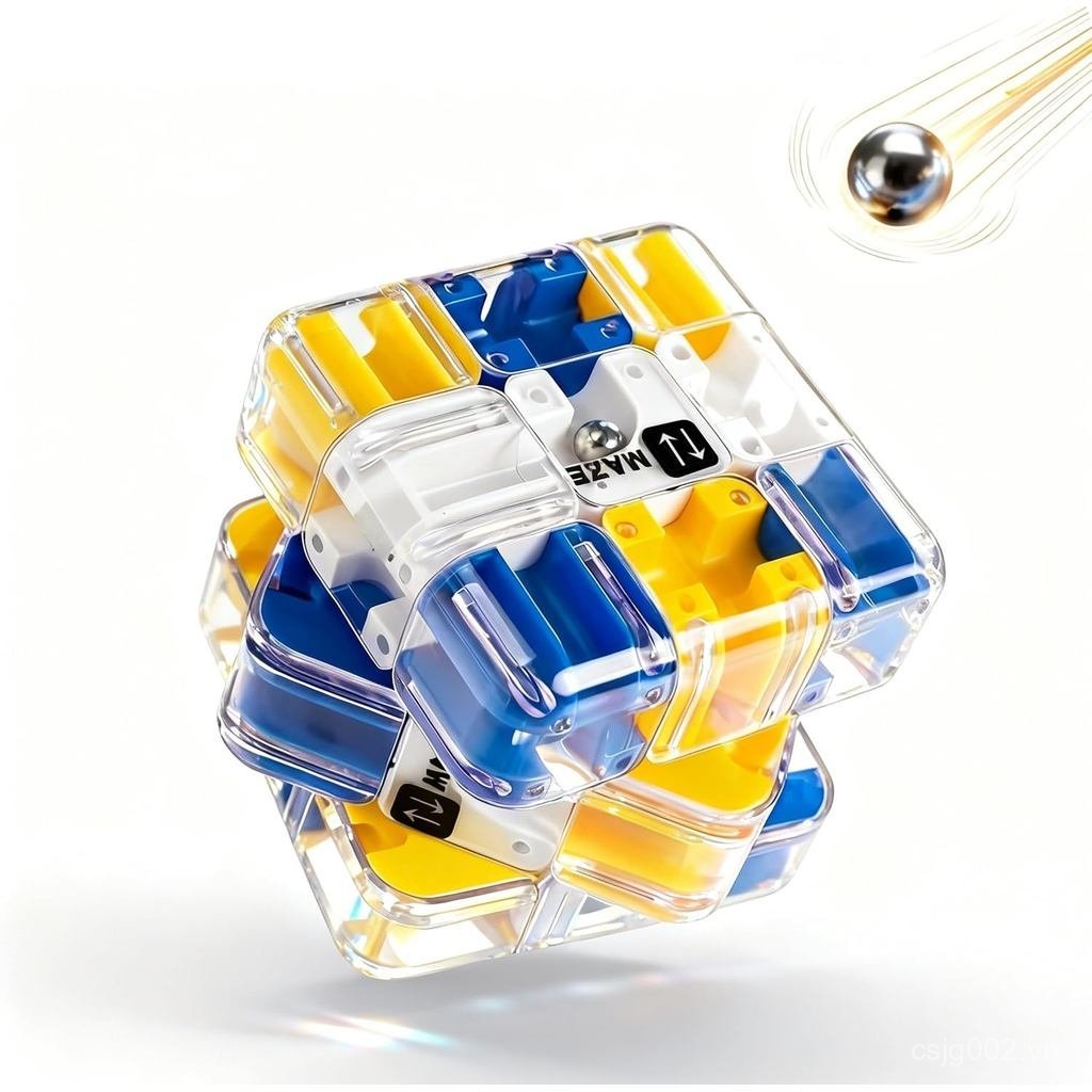 3D Maze Cube - Đồ chơi trêu ghẹo trí não xoắn & cuộn 2 trong 1 dành cho trẻ em và người lớn, Trò chơ