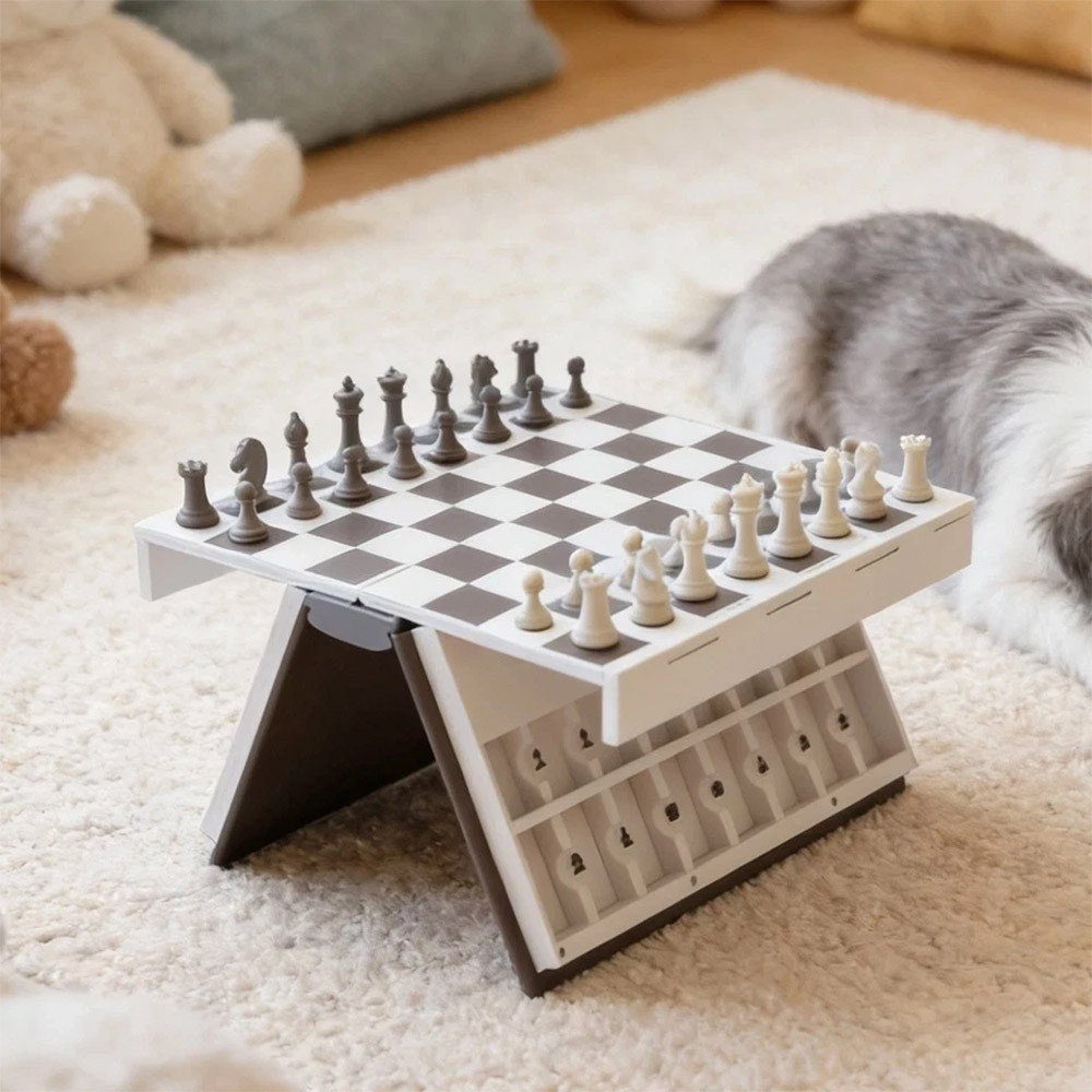 Book Shaped Folding Chess Set 3D Printed Portable Board Game Compact Travel Storage Home Decor Gift