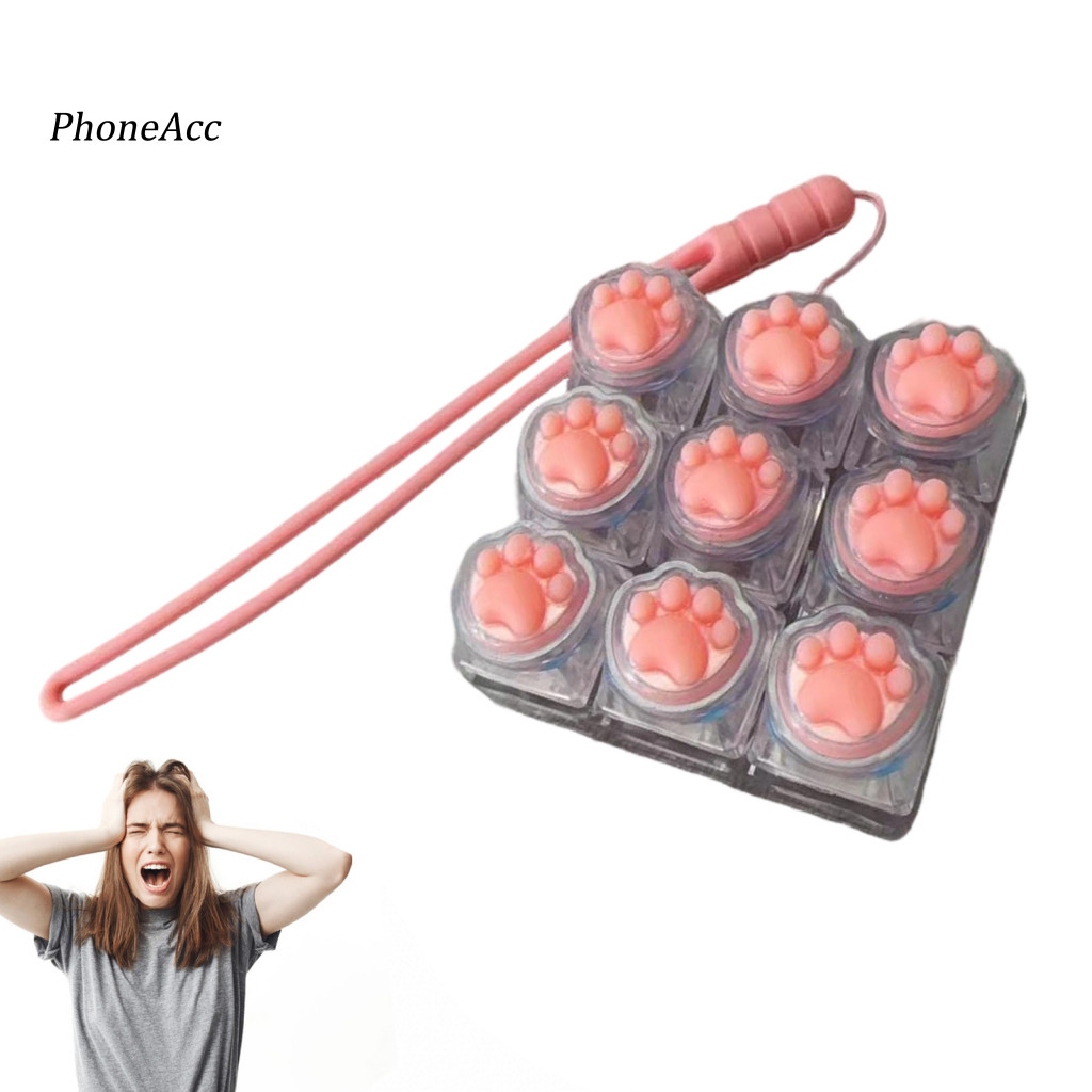 Bàn phím Clicker Bàn phím Đồ chơi giảm căng thẳng Đồ chơi bàn phím Cat Paw Fidget – 9 phím Giảm căng