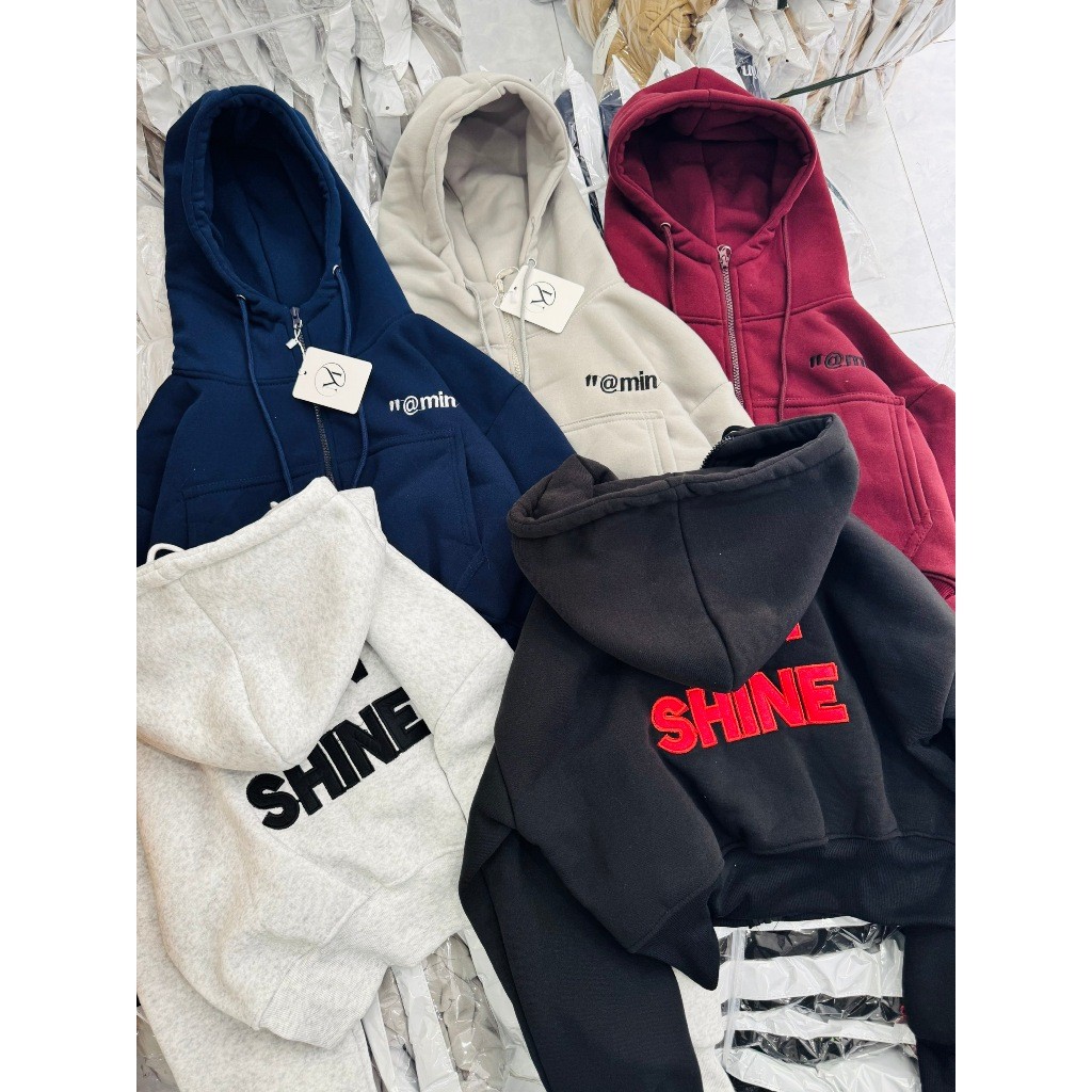 ÁO KHOÁC XK NỈ LỬNG NỮ THÊU @MIN SHINE CÓ NÓN CHỐNG NẮNG - ht XSTT FASHION