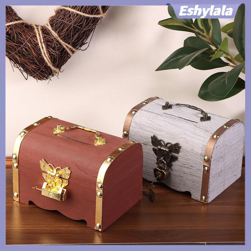Eshylala Kho Báu Ngực Có Lo Vintage Kho Báu Hộp Bảo Quản Heo Đất Tổ Chức Hộp Tiết Kiệm Có Lo Cho Nhà