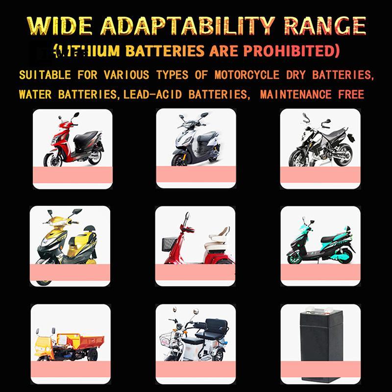 [CISWGE] Bộ sạc 12V 4AH-20AH Bộ sạc sửa chữa xung điện 220V Pin axit chì khô ướt Màn hình LED Bộ sạc