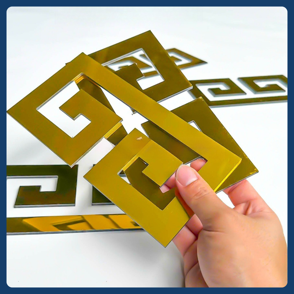 [combo 10 ] Viền Trang Trí Bàn Thờ Chữ C Kích Thước 15x7.5cm – 20x10cm  – MDF Chống Ẩm, Alu Gương Vàng-3015