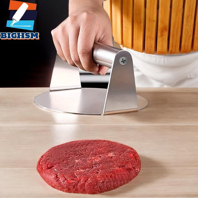 [BIGHSM] Thép không gỉ Smash Burger Press Hamburger Patties Meat Masher Khuôn ép thịt tròn cho các l