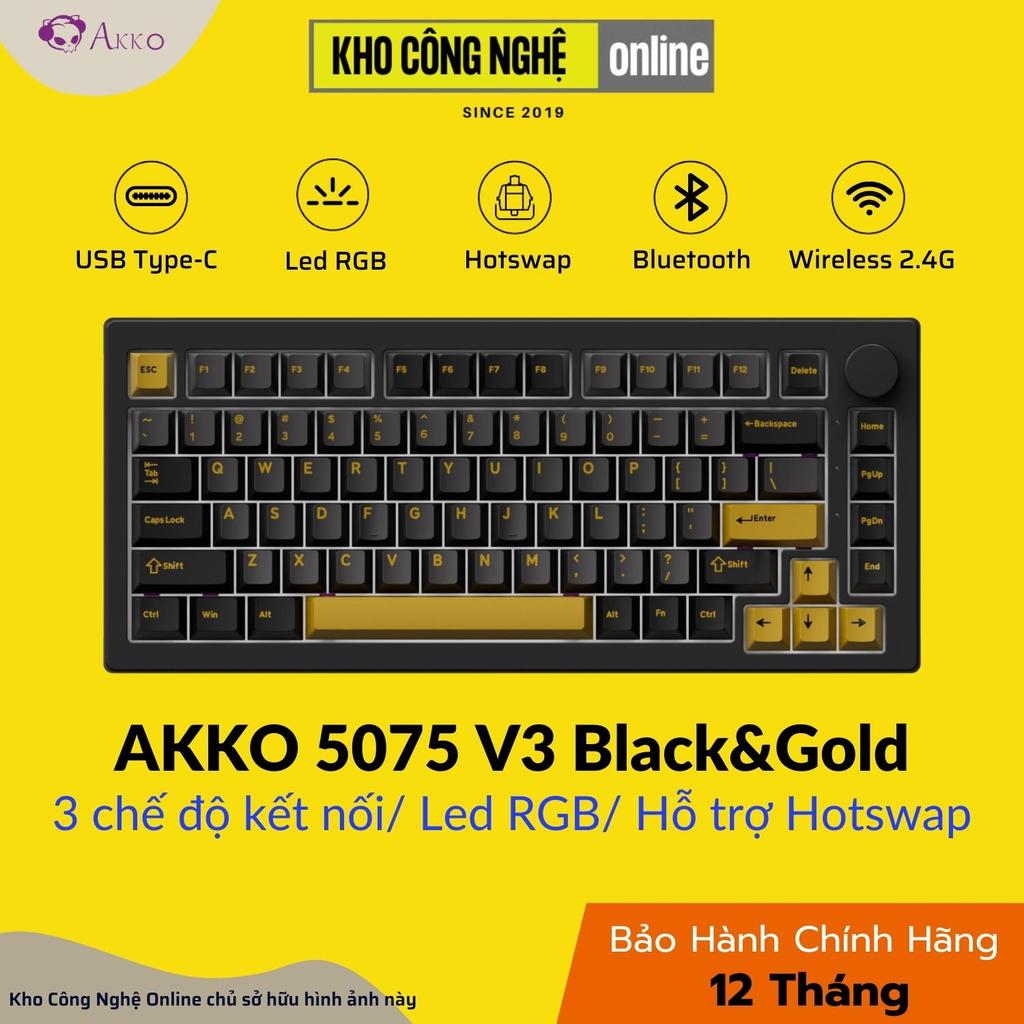 Bàn phím cơ AKKO 5075 V3 Black&Gold (Hàng Chính Hãng)