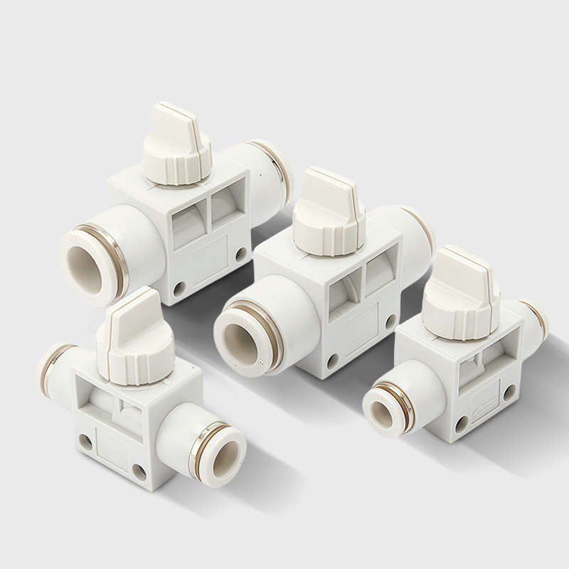 Van chuyển đổi ống HVFF 6 8 10 12mm Đầu nối nhanh Phụ kiện khí nén Công tắc van tay