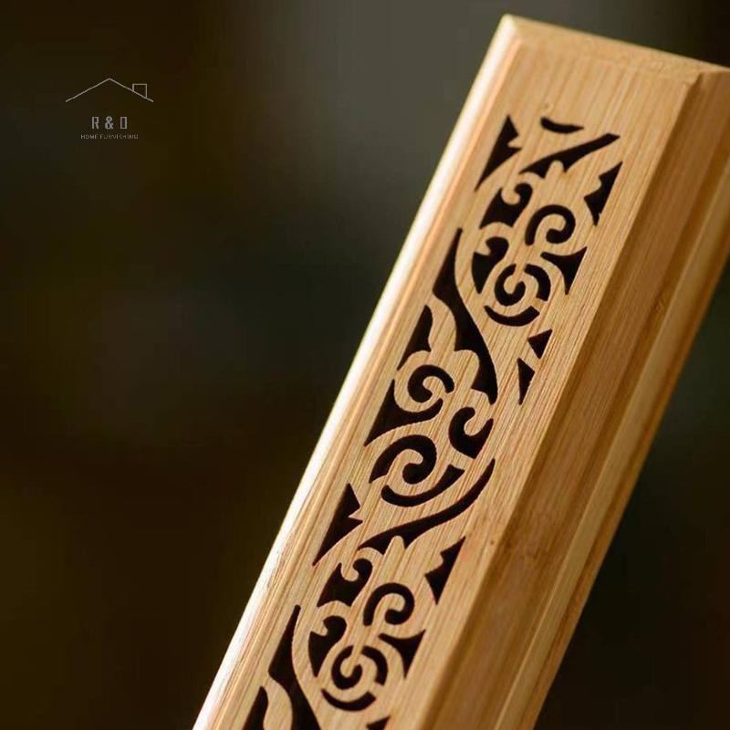 RO > 1 Đầu đốt hương tre tự nhiên có tấm đặt - Hộp gỗ hương liệu để lưu trữ và đốt hương mới