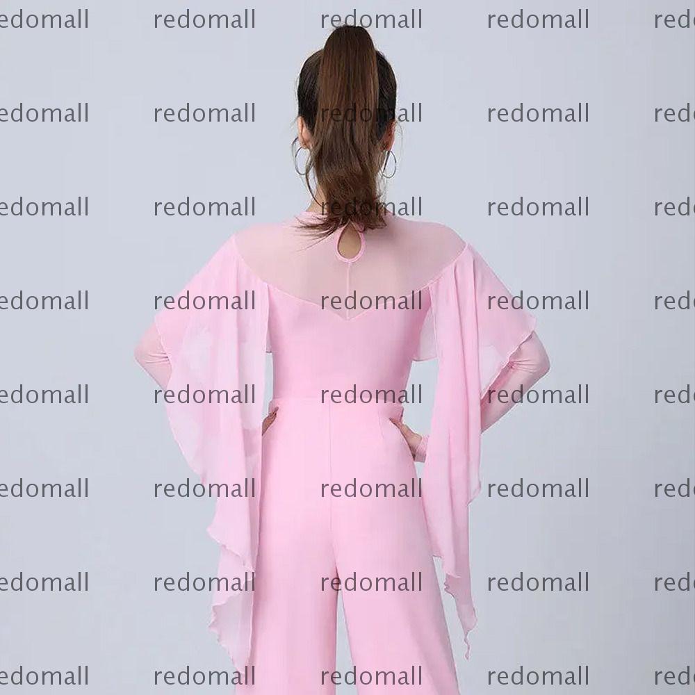 REDOMALL Áo khiêu vũ Latin, Váy dạ hội Falbala Váy dạ hội Hiệu suất Phòng khiêu vũ, Phụ kiện khiêu v