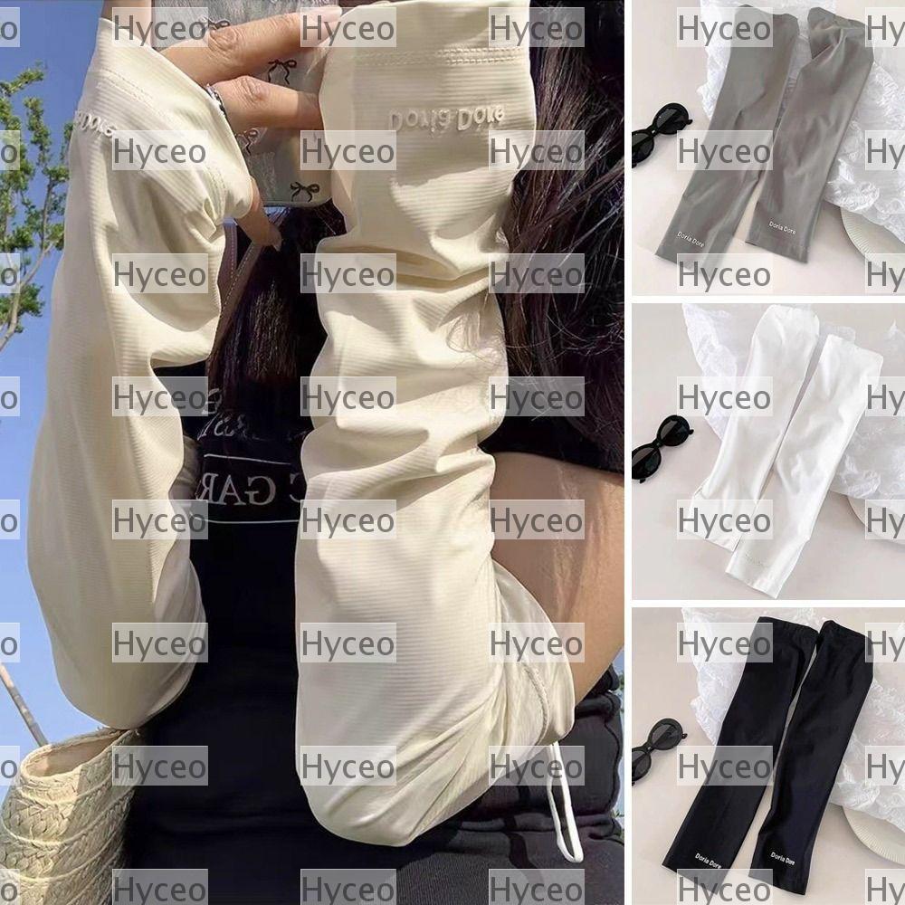 HYCEO 1Pair Summer Arm Sleeves, Cooling Elastic Sun Protection Arm Cover, Breathable Ice Silk Outdoo